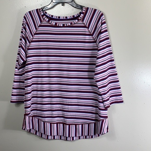 St Johns Bay Women’s multicolored Striped Blouse/ Top Size L - Picture 3 of 6